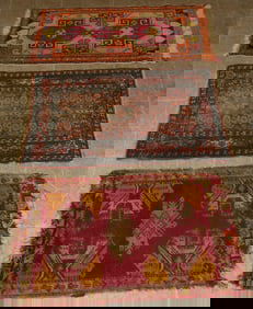 Lot of Antique Hand Made Rugs, (2' x 1' 9", 3' 4" x 1' 6")