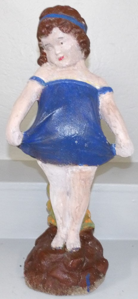 Concrete Statue of Bashful Betty: Concrete Statue of Bashful Betty. 21 1/2" H "ALL DESCRIPTIONS AND ANY CONDITION STATEMENT GIVEN BY LANGSTON AUCTION GALLERY ARE STRICTLY OPINIONS AND LANGSTON'S SHALL HAVE NO RESPONSIBILITY FOR ERRORS