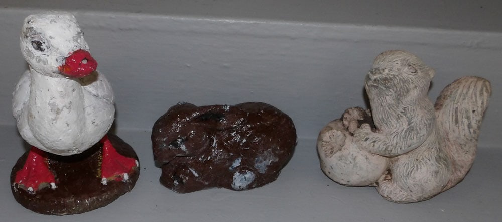 Three Concrete Yard Ornaments (1 of 2)