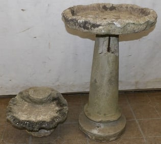 Three Piece Concrete Bird Bath