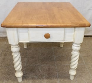 Mahogany Painted One Drawer End Table