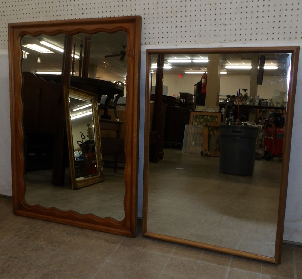 Two Cherry Framed Mirrors (1 of 5)
