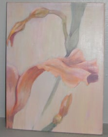 Oil on Canvas of Iris Still Life