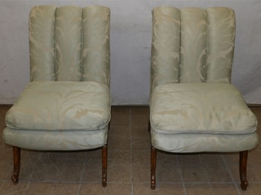 Pair of Cherry Upholstered Side Chairs by Dergen Furniture