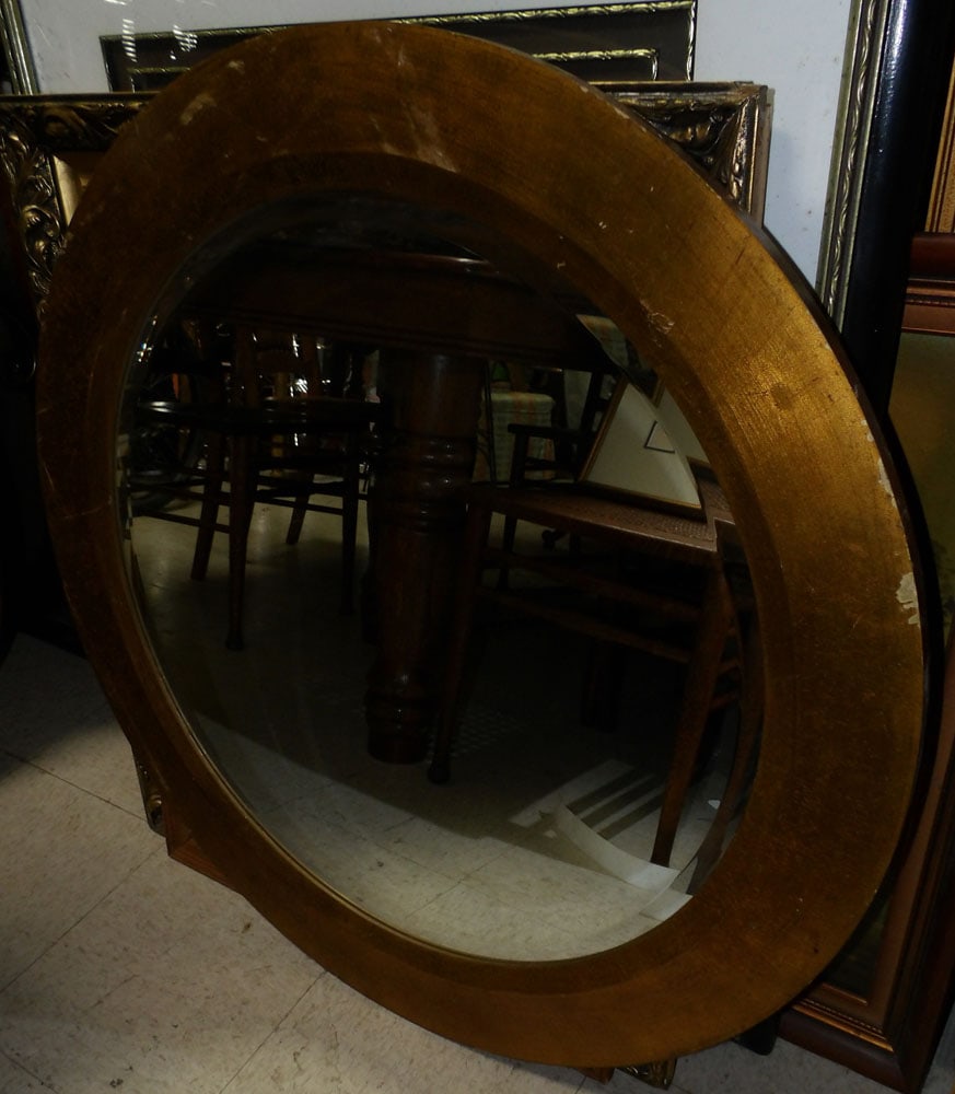 Gilded Frame Round Bevel Edge Mirror (1 of 2)