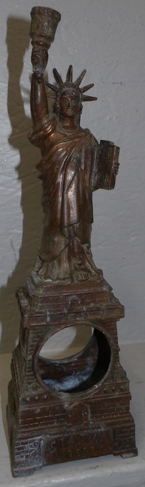 Painted Metal Statue of Liberty Clock Frame (1 of 3)