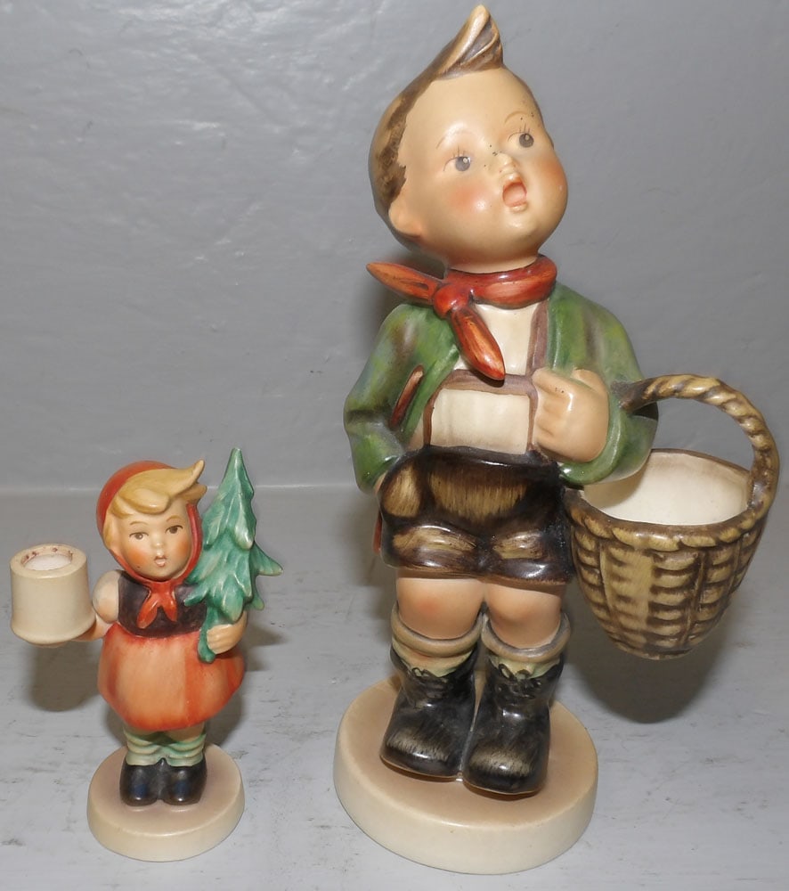 Two Hummel Figurines: Two Hummel Figurines . Up to 6 3/4" H "ALL DESCRIPTIONS AND ANY CONDITION STATEMENT GIVEN BY LANGSTON AUCTION GALLERY ARE STRICTLY OPINIONS AND LANGSTON'S SHALL HAVE NO RESPONSIBILITY FOR ERRORS OR OM