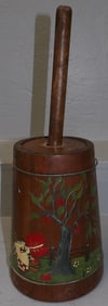 Paint Decorated Pine Butter Churn