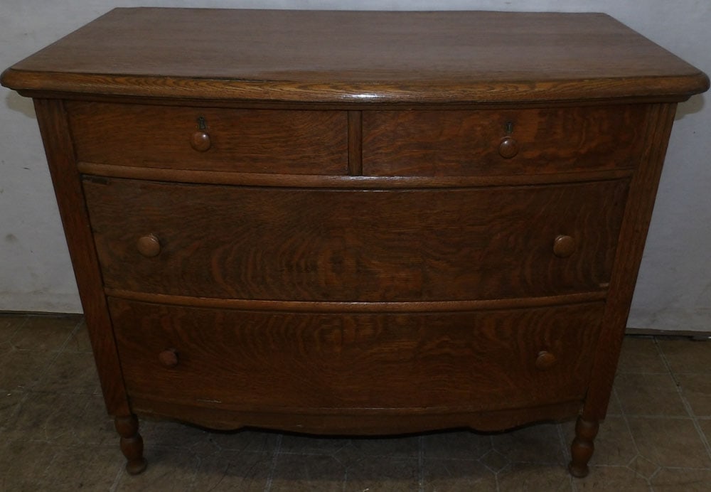 Antique Tiger Oak Two Over Two Chest (1 of 6)