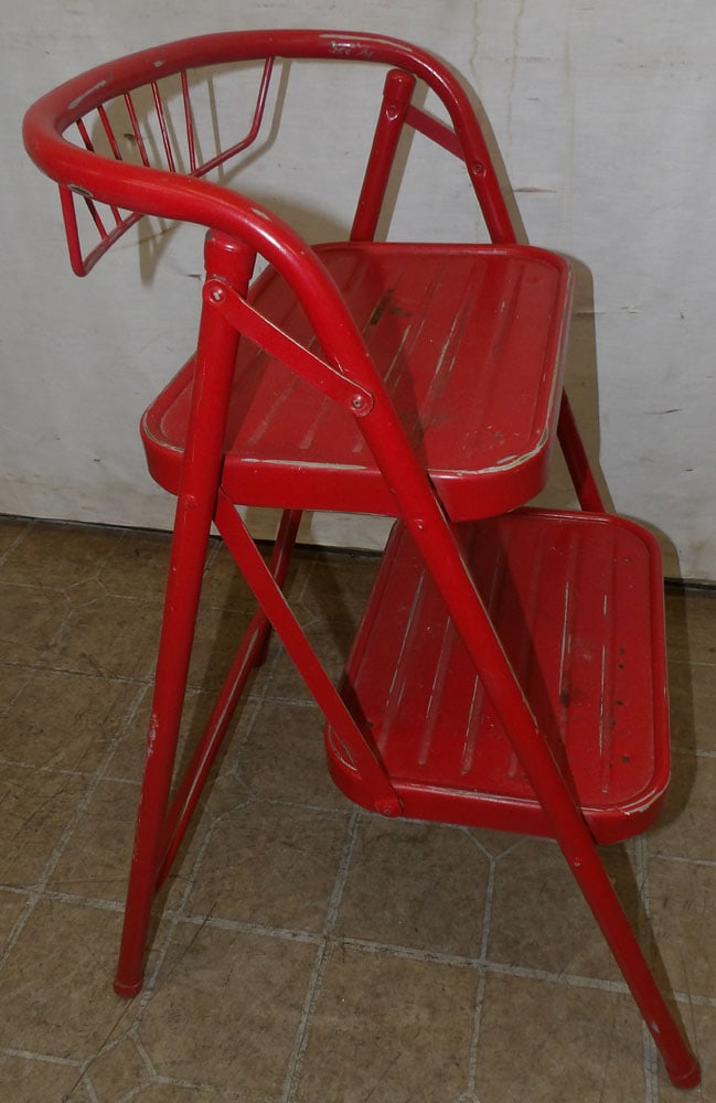 Painted Metal Step Ladder (1 of 3)