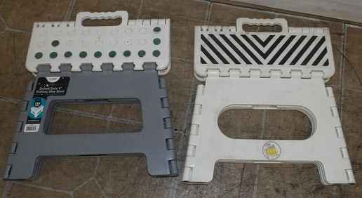 Two Plastic Folding Stools
