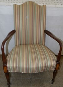 Mahogany & Satin Wood Inlaid Sheraton Style Arm Chair