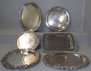 Lot of Silver Plated Serving Trays