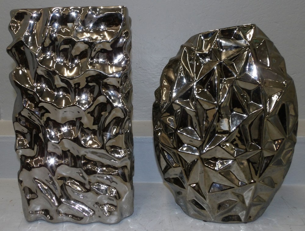 Two Modern Silver Luster Vases (1 of 5)
