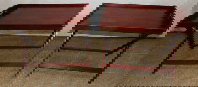 Pair of Cherry Butler's Tray Top Tables