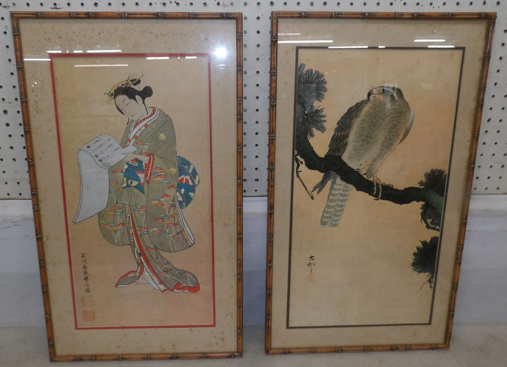Pair of Oriental Framed Prints (1 of 6)