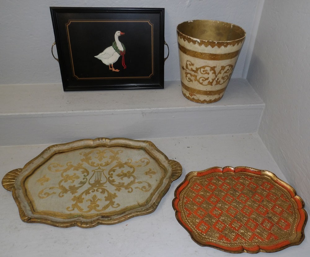 Painted Wood Decorative Items (1 of 5)