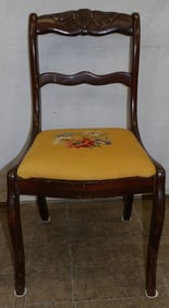 Mahogany Needlepoint Seat Side Chair