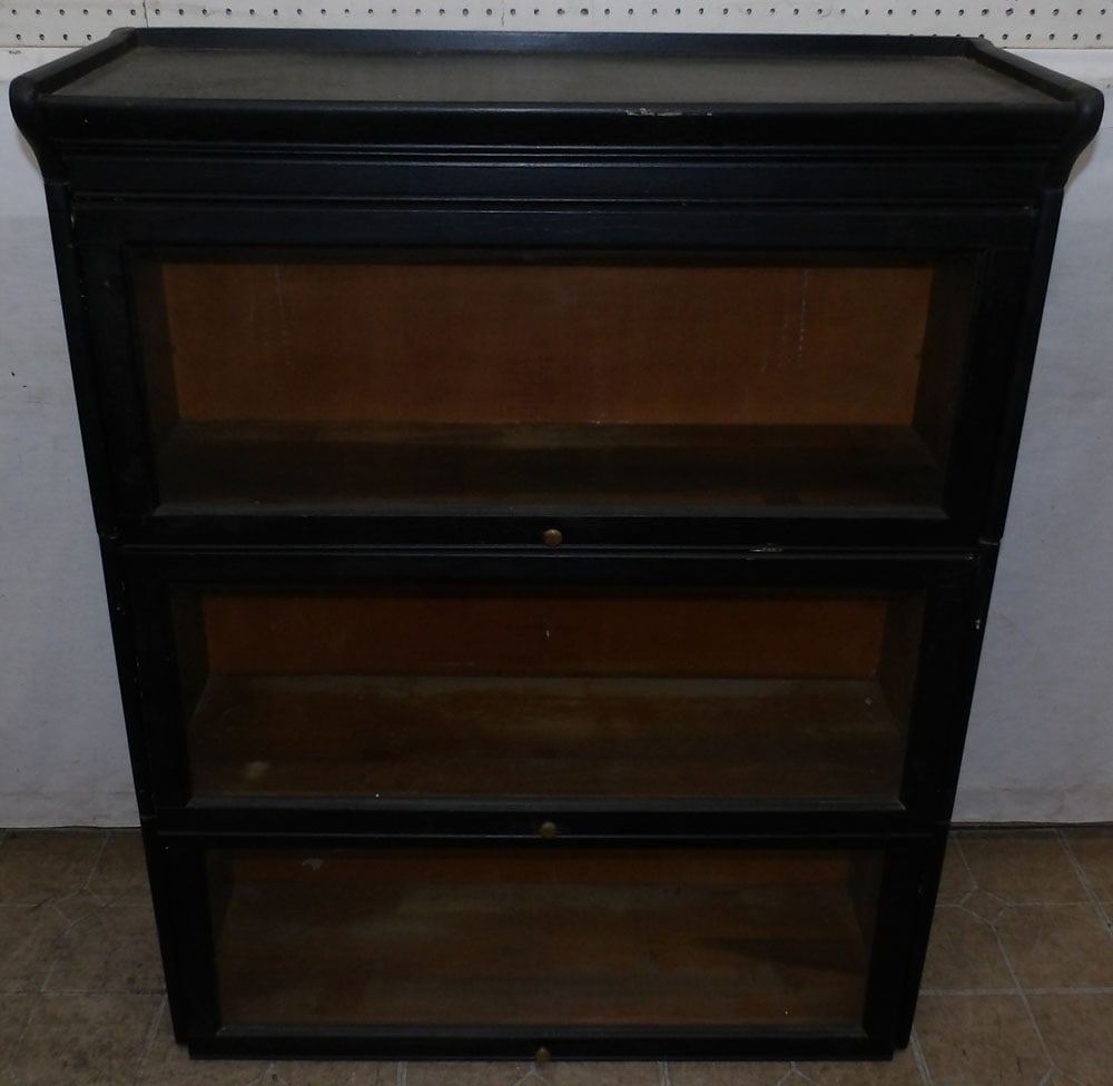 Antique Three Section Oak Barrister Bookcase (1 of 6)