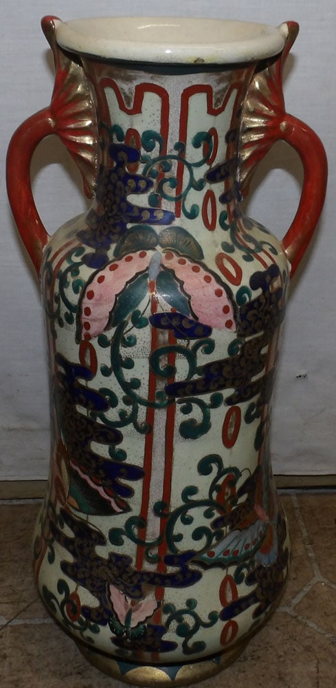 Satsuma Porcelain Urn, (As Is): Satsuma Porcelain Urn, (As Is). 18 1/4" H "ALL DESCRIPTIONS AND ANY CONDITION STATEMENT GIVEN BY LANGSTON AUCTION GALLERY ARE STRICTLY OPINIONS AND LANGSTON'S SHALL HAVE NO RESPONSIBILITY FOR ERRORS O