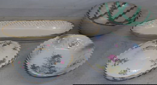 Lot of Porcelain Items & Pottery Bowl