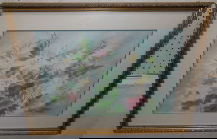 Framed Watercolor Still Life Artist Signed