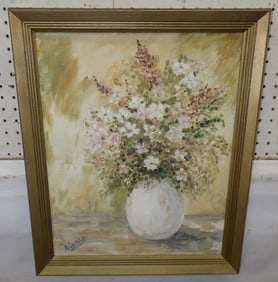 Framed Oil on Board Still life Artist Signed