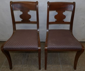 Two Antique Mahogany Side Chairs