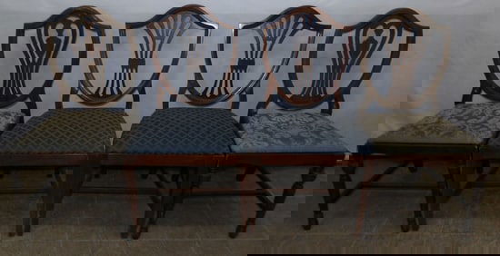 Set of Four Shield Back Mahogany Dining Chairs