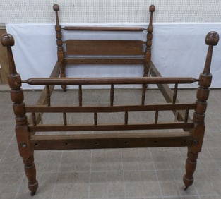 Antique Cherry Rope Bed with Rails