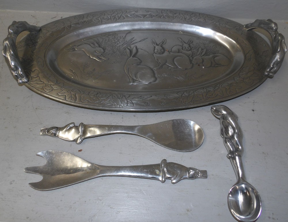 Lot of Cast Aluminum Serving Items (1 of 6)