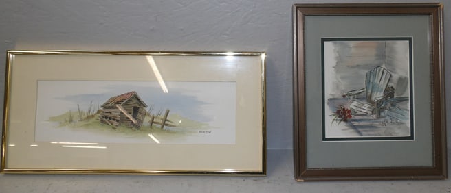 Two Framed Watercolors Artist Signed