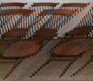 Set of Five Cherry Windsor Style Spindle Back Dining Chairs by Classic Vienna