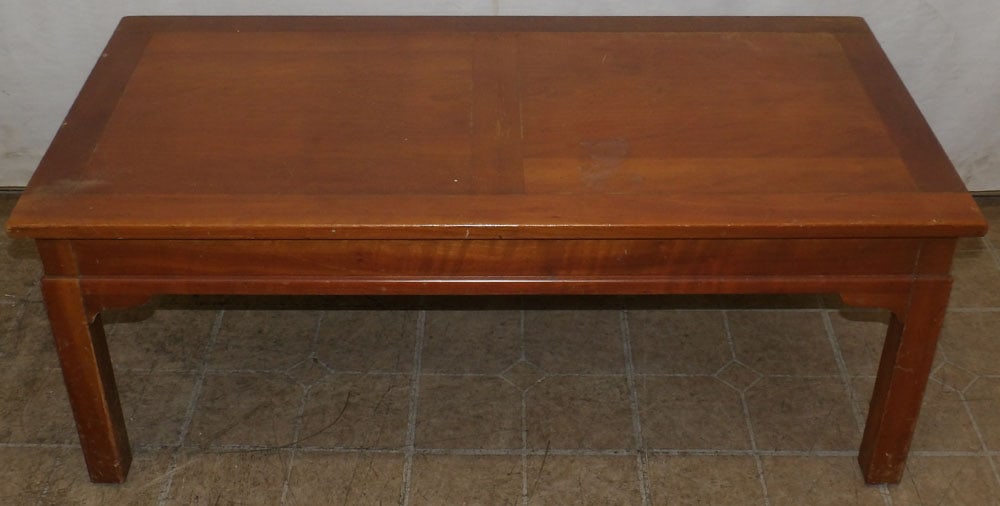 Cherry Coffee Table: Cherry Coffee Table. 42" W 21" D 16 1/4" H "ALL DESCRIPTIONS AND ANY CONDITION STATEMENT GIVEN BY LANGSTON AUCTION GALLERY ARE STRICTLY OPINIONS AND LANGSTON'S SHALL HAVE NO RESPONSIBILITY FOR ERRORS 