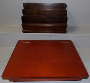 Mahogany Letter Holder & Cherry Lap Desk