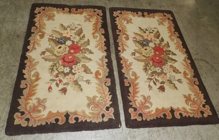 (2) 5' x 3' Antique Hook Rugs