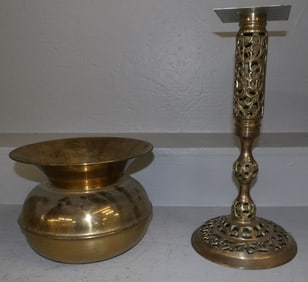 Brass Cuspidor & Stand