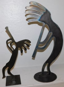 Two Metal Cut Outs, (One Artist Signed)