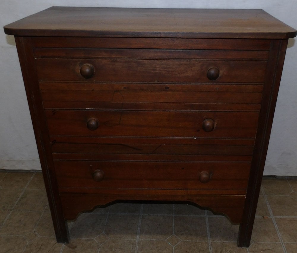 Antique Walnut Three Drawer Chest (1 of 5)