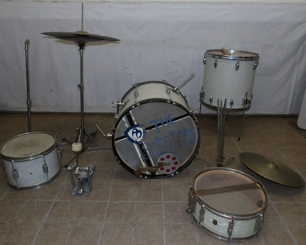 Set of Drums: Set of Drums. Up to 36" H "ALL DESCRIPTIONS AND ANY CONDITION STATEMENT GIVEN BY LANGSTON AUCTION GALLERY ARE STRICTLY OPINIONS AND LANGSTON'S SHALL HAVE NO RESPONSIBILITY FOR ERRORS OR OMISSIONS. THE