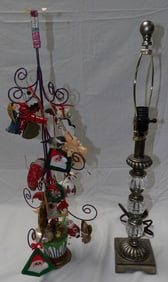 Decorative Lamp & Christmas Tree with Ornaments