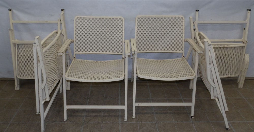 Six Painted Outdoor Metal Chairs (1 of 5)