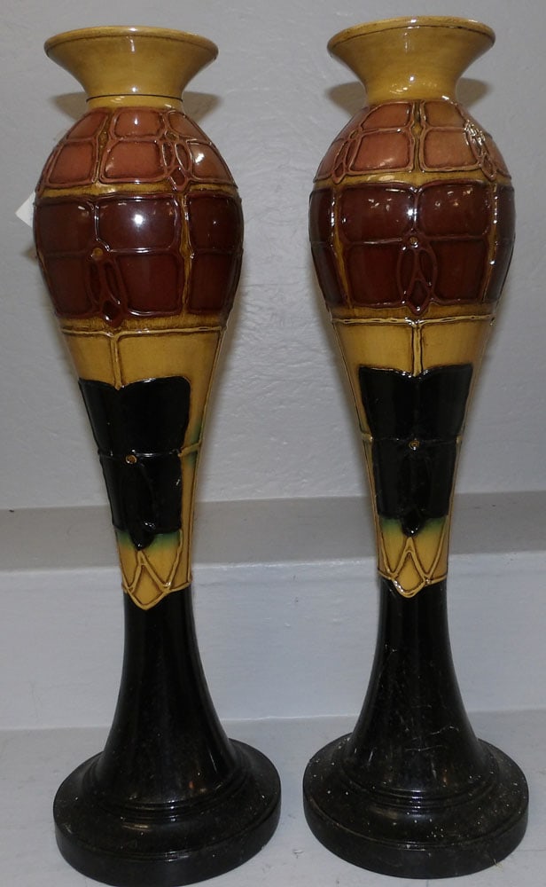 Pair of Painted Resin Candleholders (1 of 3)