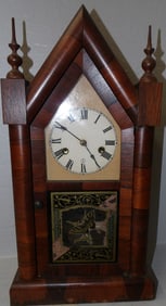 Antique Rosewood Steeple Shelf Clock by New Haven