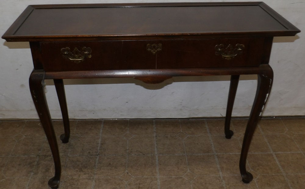Mahogany Queen Anne One Drawer Console (1 of 6)