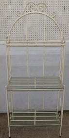 Painted Metal & Glass Wall Shelf