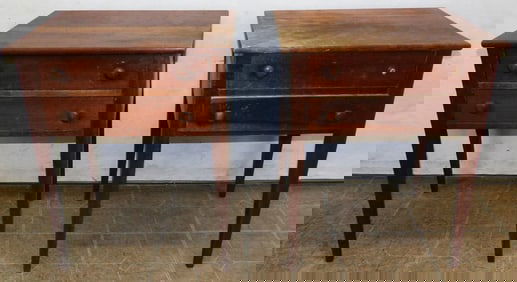 Pair of Cherry Two Drawer Stands