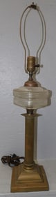 Glass & Brass Banquet Lamp Electrified