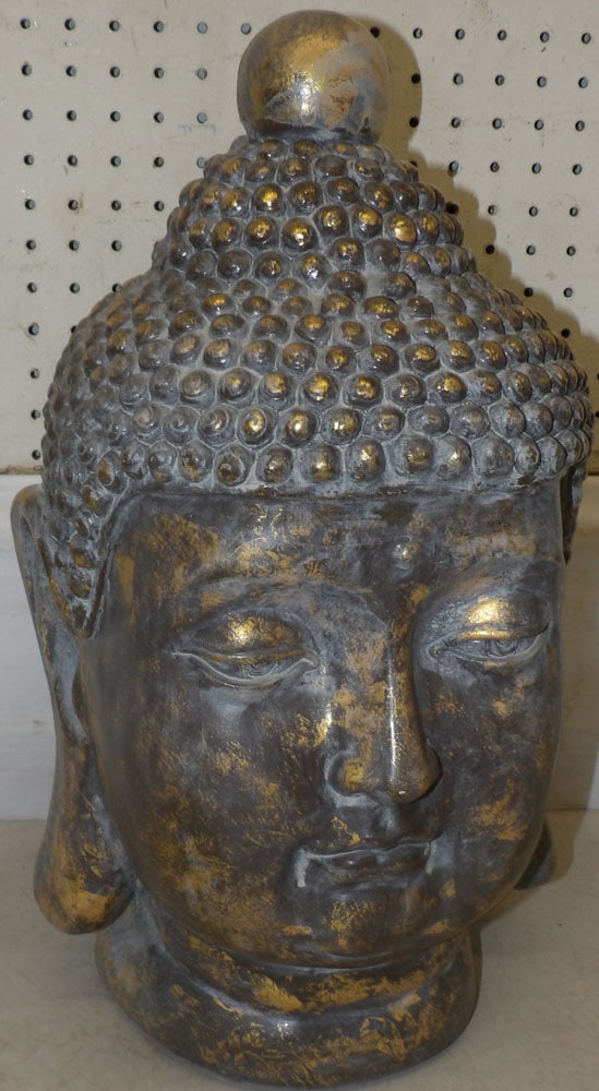 Gilded Ceramic Buddha Head (1 of 3)