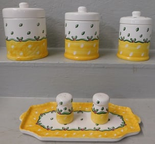 Painted Ceramic Canister Set